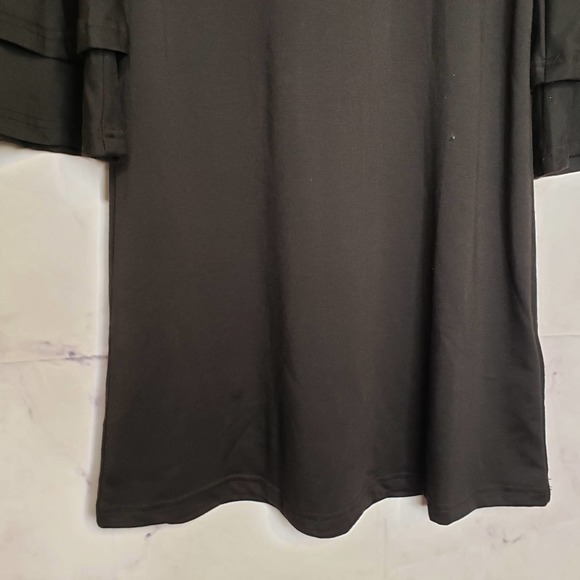 SIMPLY SOUTHERN Black Ruffle Tiered Bell Sleeve Winston Dress S - Picture 3 of 12